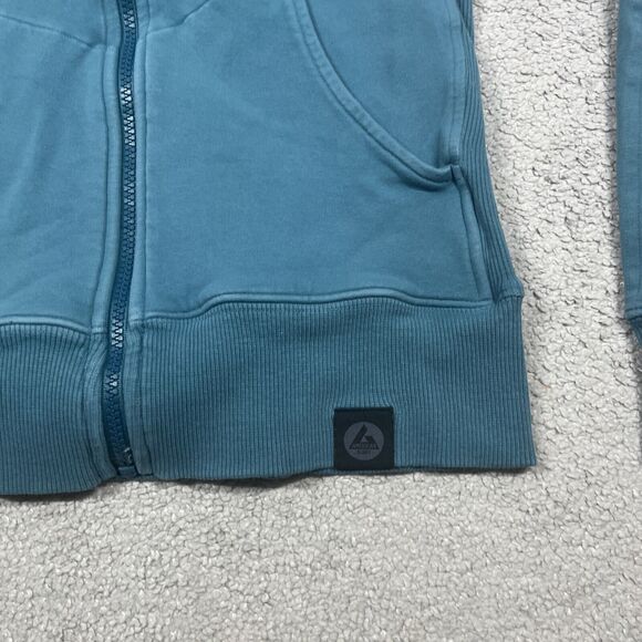 American Giant Sweatshirt Womens Small Full Zip Up Teal Soft Stretch Pockets - Picture 4 of 14